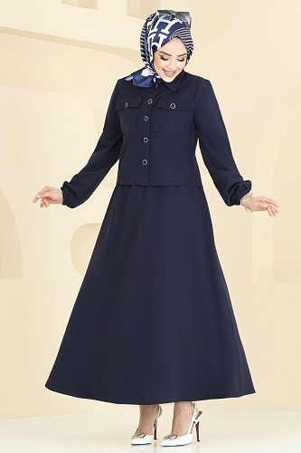 moda selvim طقم كحلي 2601SL432 - Thumbnail