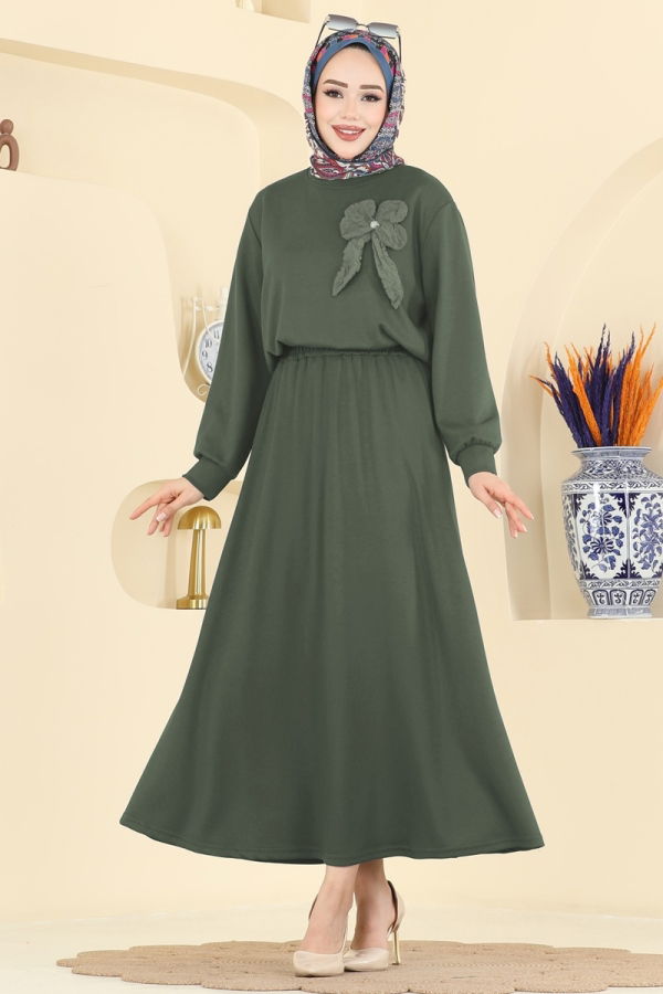 Modaselvim Hijab Combinations Combined 2601TPK1167 Khaki