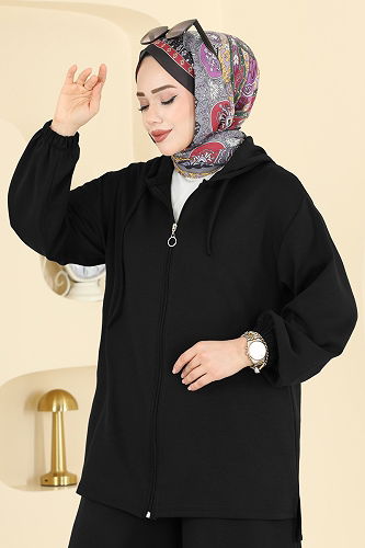 moda selvim طقم أسود 2602ERK1158 - Thumbnail