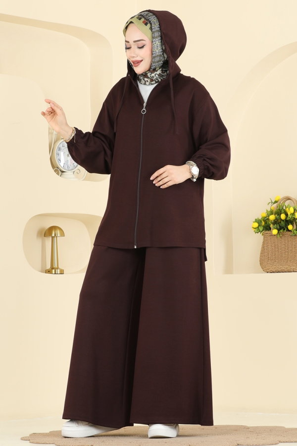 Modaselvim Hijab Combinations Combined 2602ERK1158 Brown
