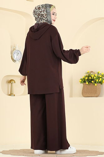 moda selvim طقم بني 2602ERK1158 - Thumbnail