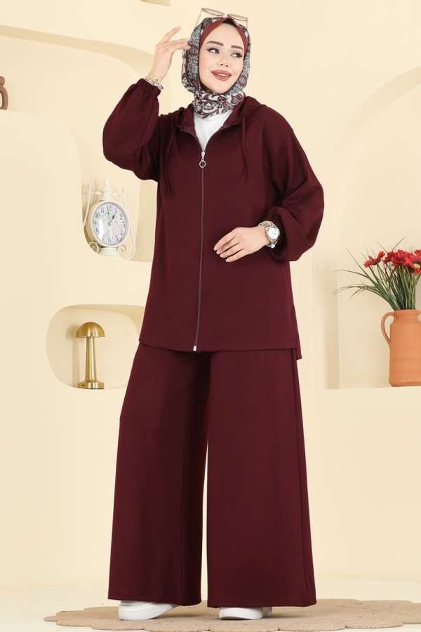 Modaselvim Hijab Combinations Combined 2602ERK1158 Burgundy