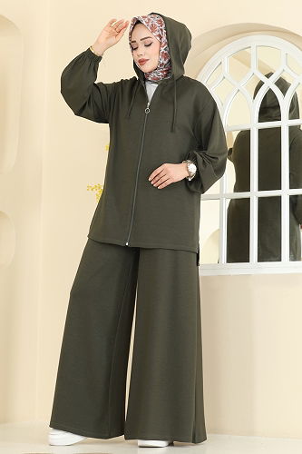 moda selvim طقم اخضر عفني 2602ERK1158 - Thumbnail