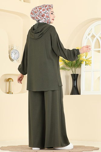 moda selvim طقم اخضر عفني 2602ERK1158 - Thumbnail