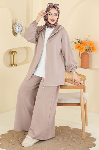 moda selvim طقم بيج 2602ERK1158 - Thumbnail