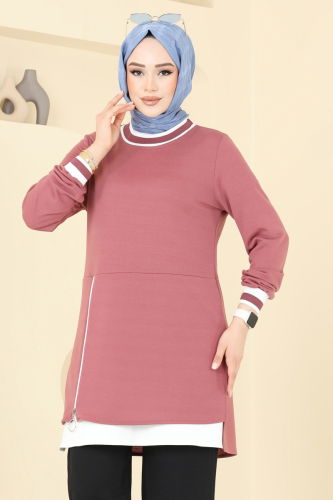 moda selvim طقم وردي غامق وأسود 2602SL432 - Thumbnail
