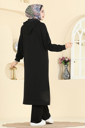 moda selvim طقم أسود 2603ERK1158 - Thumbnail