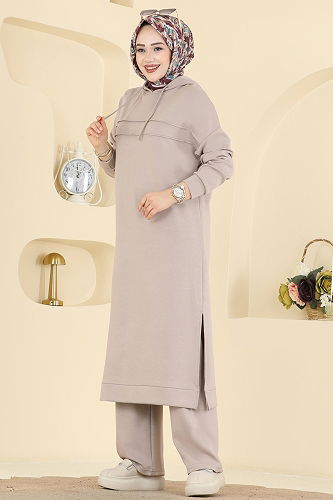 moda selvim طقم بيج 2603ERK1158 - Thumbnail