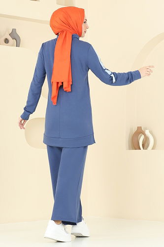 moda selvim طقم كحلي وأزرق فاتح 2603SL432 - Thumbnail