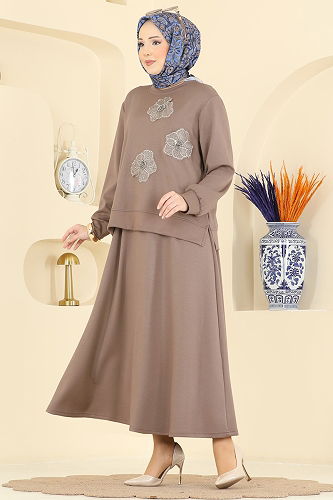 moda selvim طقم بيج 2604TPK1167 - Thumbnail