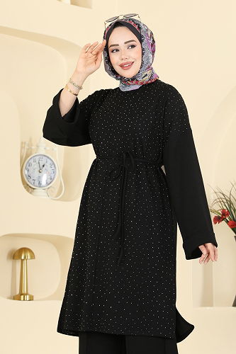 moda selvim طقم أسود 2605ERK1158 - Thumbnail