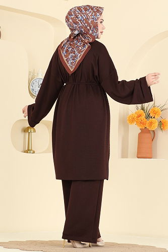 moda selvim طقم بني 2605ERK1158 - Thumbnail