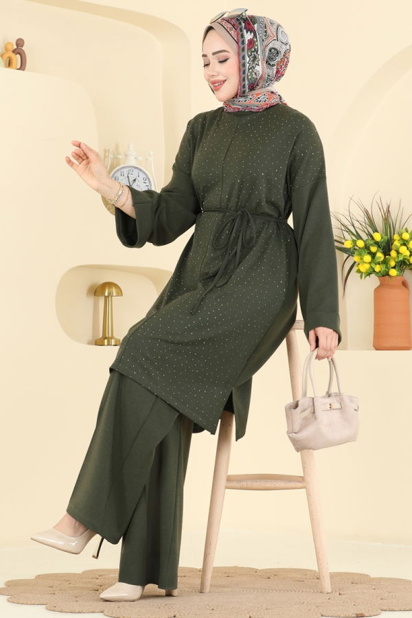 Modaselvim Hijab Combinations Combined 2605ERK1158 Khaki