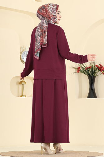 moda selvim Combined 2605TPK1167 Burgundy - Thumbnail