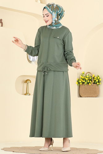 moda selvim طقم اخضر عفني 2605TPK1167 - Thumbnail