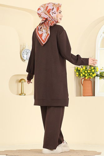 moda selvim طقم بني 2606TPK1167 - Thumbnail