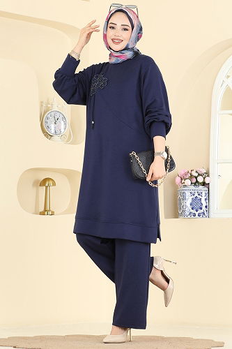 moda selvim طقم كحلي 2606TPK1167 - Thumbnail