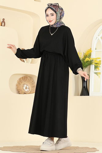 moda selvim طقم أسود 2607ERK1158 - Thumbnail