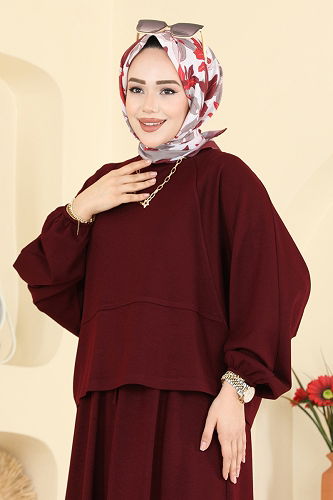 moda selvim Combined 2607ERK1158 Burgundy - Thumbnail