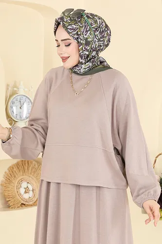 moda selvim طقم بيج 2607ERK1158 - Thumbnail