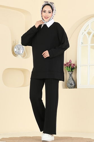 moda selvim طقم أسود 2607MSZ1172 - Thumbnail