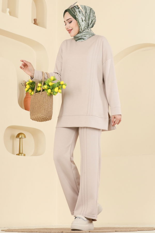 Modaselvim Hijab Combinations Combined 2607MSZ1172 Stone