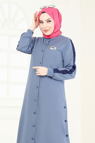 moda selvim Combined 2608SL432 Baby Blue & Navy Blue - Thumbnail