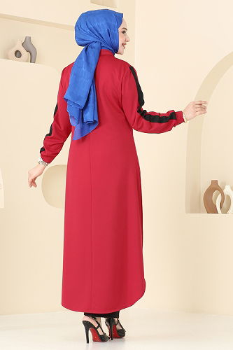 moda selvim طقم أحمر و أسود 2608SL432 - Thumbnail