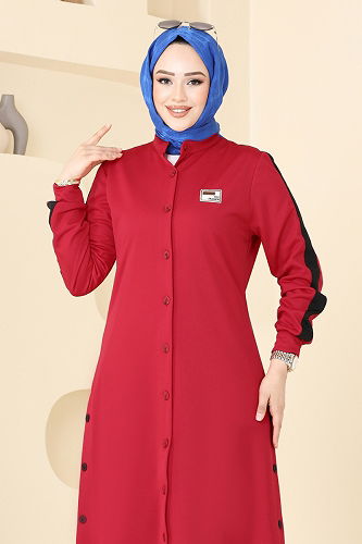 moda selvim طقم أحمر و أسود 2608SL432 - Thumbnail