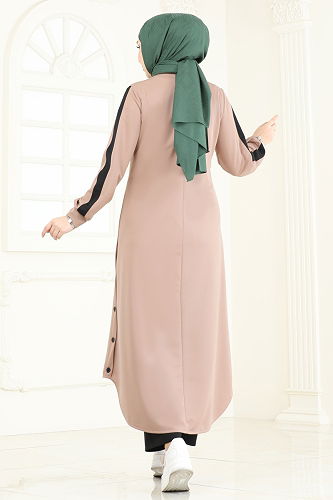 moda selvim طقم بيج وأسود 2608SL432 - Thumbnail