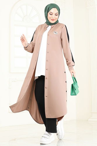 moda selvim طقم بيج وأسود 2608SL432 - Thumbnail