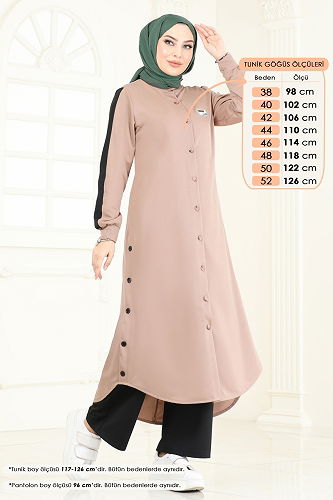 moda selvim طقم بيج وأسود 2608SL432 - Thumbnail