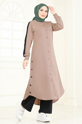 moda selvim طقم بيج وأسود 2608SL432 - Thumbnail