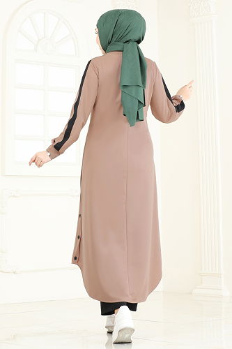 moda selvim طقم بيج وأسود 2608SL432 - Thumbnail