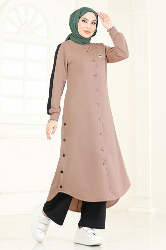 moda selvim طقم بيج وأسود 2608SL432 - Thumbnail