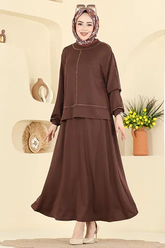 moda selvim Combined 2608TPK1167 Brown - Thumbnail