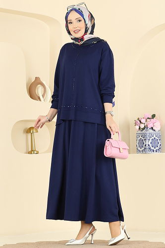 moda selvim Combined 2608TPK1167 Light Navy Blue - Thumbnail