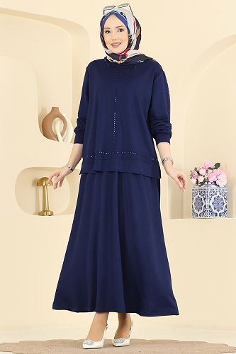 moda selvim Combined 2608TPK1167 Light Navy Blue - Thumbnail