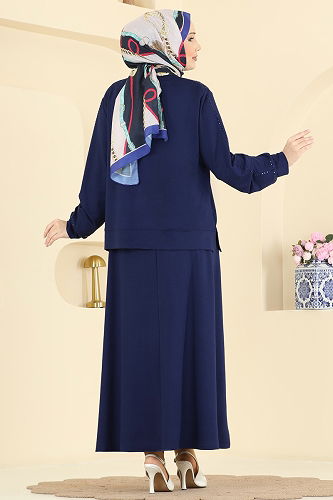 moda selvim Combined 2608TPK1167 Light Navy Blue - Thumbnail