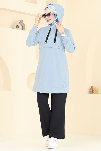 moda selvim Combined 2610SL432 Baby Blue & Navy Blue - Thumbnail