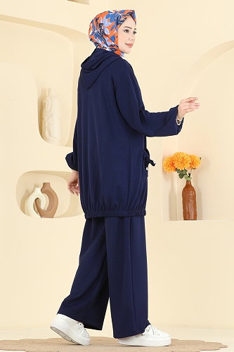 moda selvim طقم كحلي 2611ERK1158 - Thumbnail