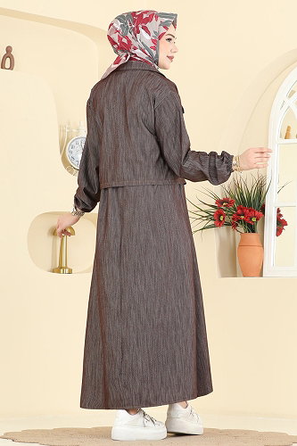 moda selvim طقم بني 2611TPK1167 - Thumbnail