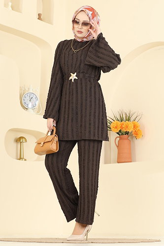 moda selvim طقم بني 2612TPK1167 - Thumbnail