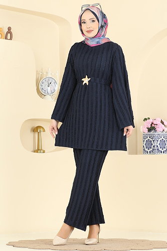 moda selvim طقم كحلي 2612TPK1167 - Thumbnail