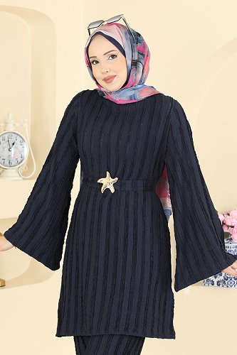 moda selvim طقم كحلي 2612TPK1167 - Thumbnail