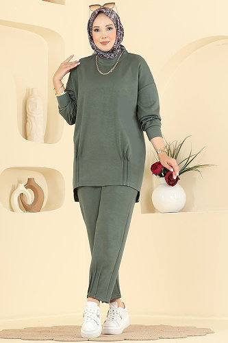 moda selvim طقم اخضر عفني 2615TPK1167 - Thumbnail