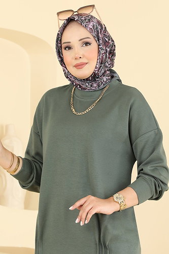 moda selvim طقم اخضر عفني 2615TPK1167 - Thumbnail
