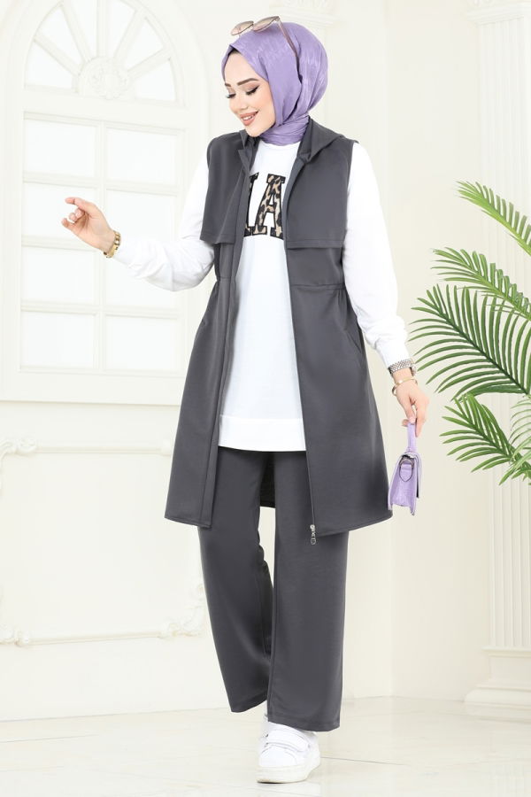 Modaselvim خصم صافٍ20%+20% في سلة التسوق طقم رمادي غامق 2619SL432