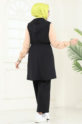 moda selvim طقم أسود 2619SL432 - Thumbnail