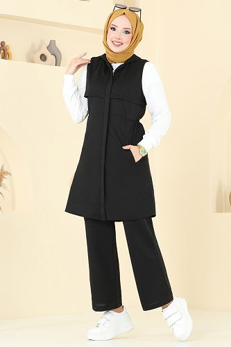 moda selvim طقم سكري واسود 2619SL432 - Thumbnail